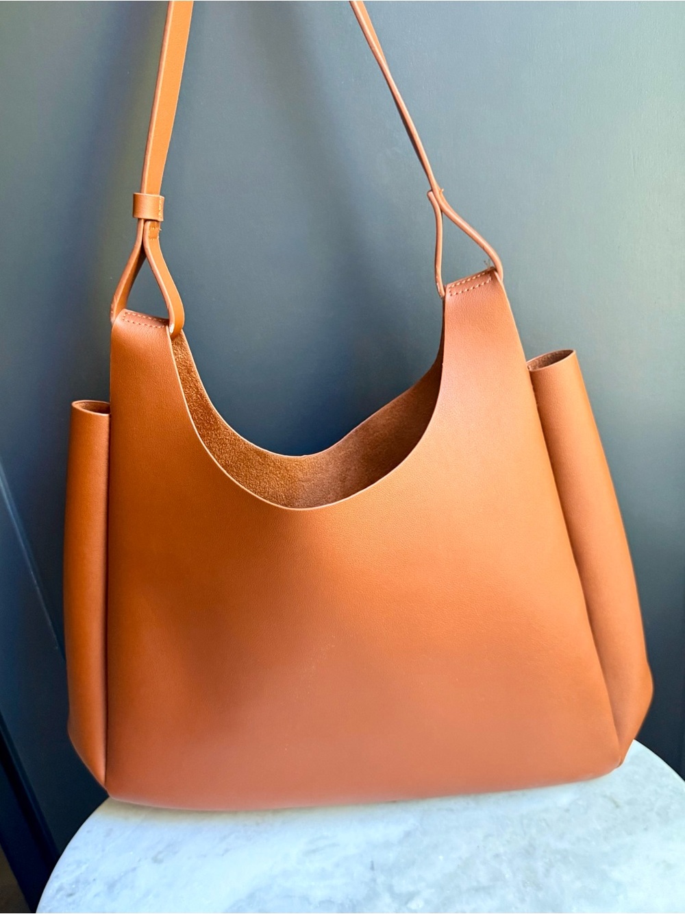 Neiman Marcus Vegan Leather Hobo
Bag - Cognac Brown NWOT
